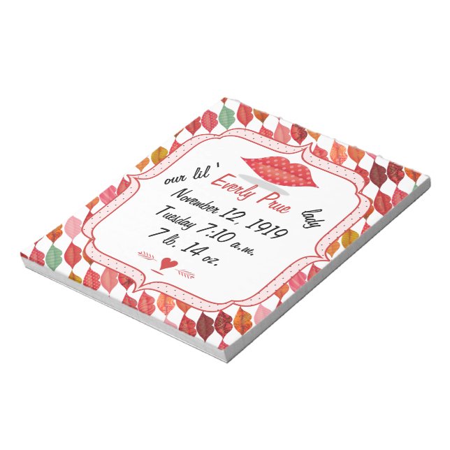 Lips Mrs. Hipster Vintage Retro Bride Notepad (Rotated)