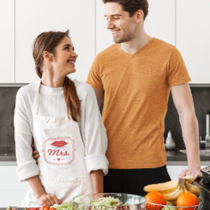 Lips Mrs. Hipster Vintage Retro Bride Standard Apron