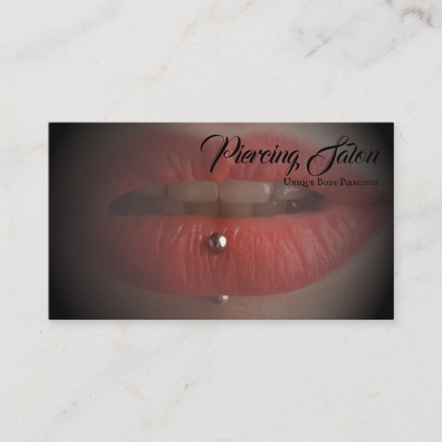 Lips Piercing photo Business Card (Front)