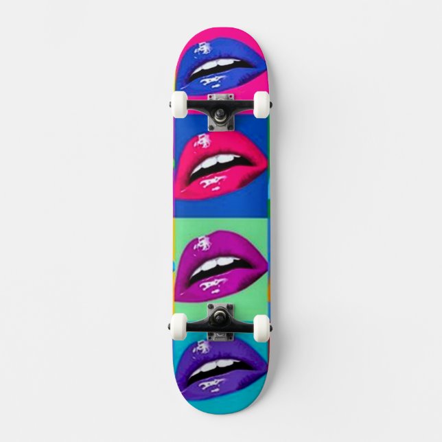 Lips Pop Art Deck Skateboard (Front)