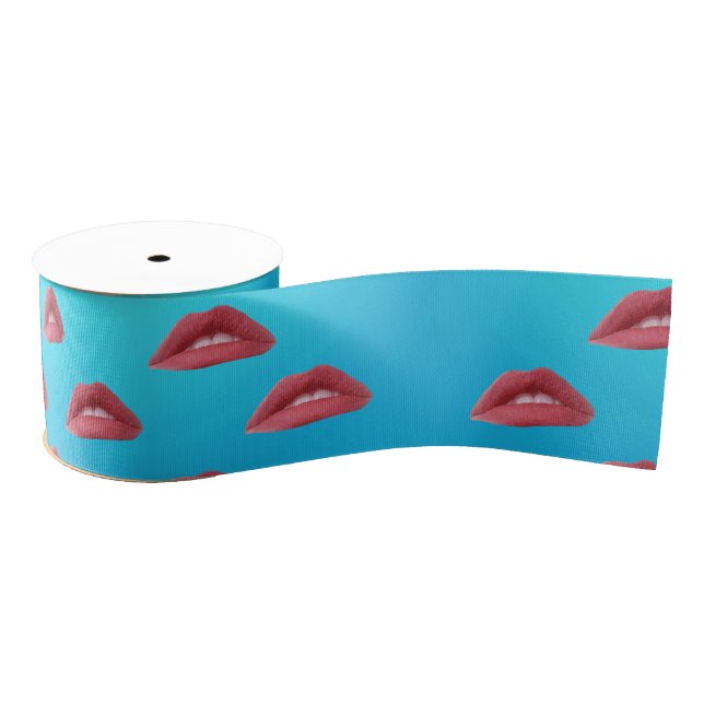 Lips Pop Art Grosgrain Ribbon (Spool)