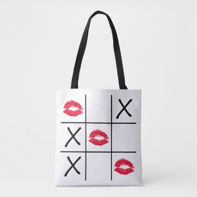 Lips Tic Tac Toe Tote Bag (Front)