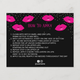 LipSense Distributor Hot Pink Lips How to Apply Flyer