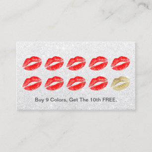 LipSense Distributor Red Lips Silver Loyalty Card