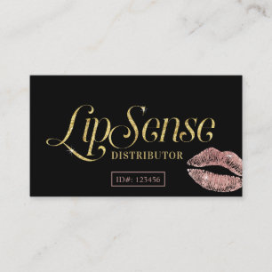 LipSense Distributor Rose Gold Lips Makeup Artist Business Card