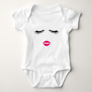 Lipstick and Eyelashes Baby Bodysuit