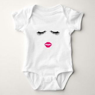 Lipstick and Eyelashes Baby Bodysuit
