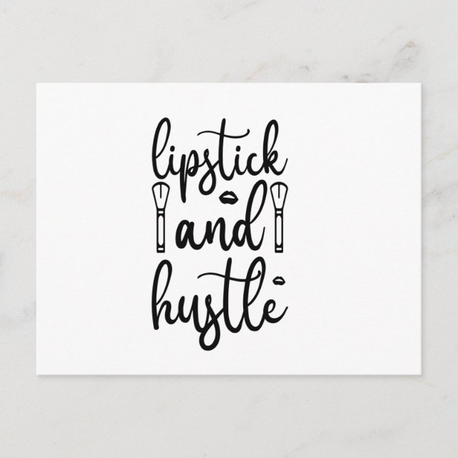 Lipstick and hustle postcard (Front)
