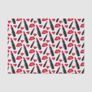 Lipstick And Lips Polka Dot Pattern Tissue Paper