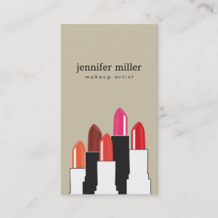 Lipstick Collage for Makeup Artist and Beauty Business Card
