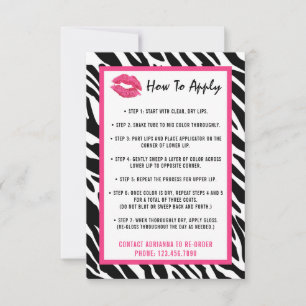 Lipstick Distributor Application / Tips Card