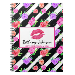 Lipstick Distributor Glam Rose Kiss Personalised Notebook