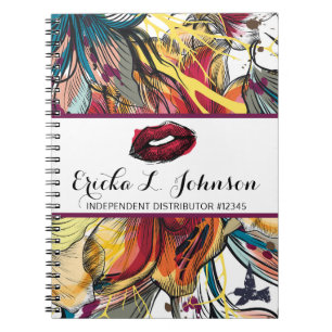 Lipstick Distributor Lip Kiss Personalised Modern Spiral Notebook