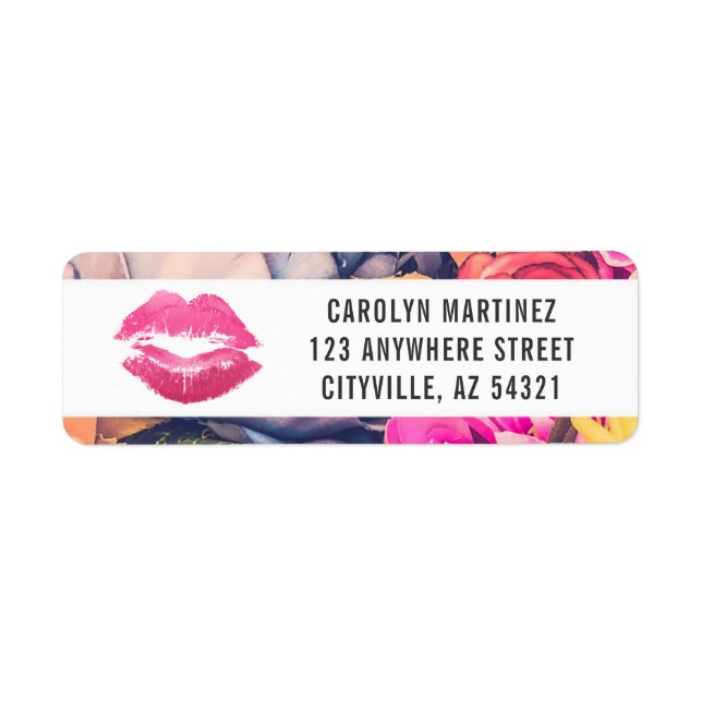 Lipstick Distributor Lip Kiss Return Address Label (Front)