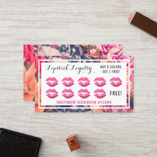 Lipstick Distributor Loyalty Punch Kiss Plain Back Card