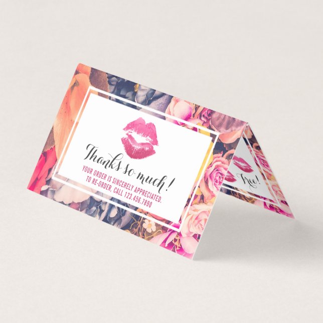 Lipstick Distributor Loyalty Stamp Kiss Thank You (Front)