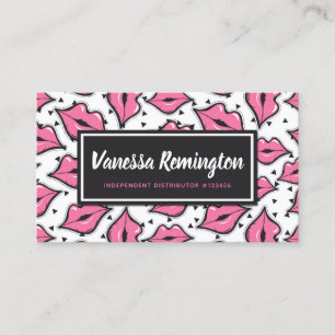 Lipstick Distributor Loyalty Stamp Pink Lips Kiss Card