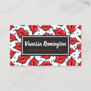 Lipstick Distributor Loyalty Stamp Red Lips Kiss Card