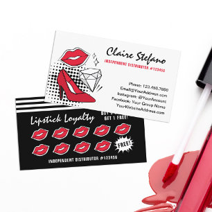 Lipstick Distributor Modern Glamour Loyalty Stamp Card
