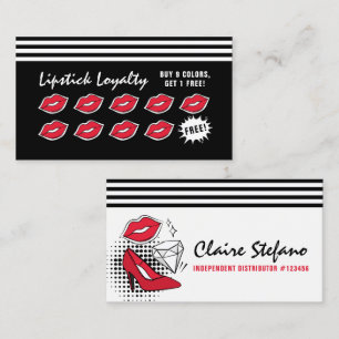 Lipstick Distributor Modern Glamour Loyalty Stamp Card