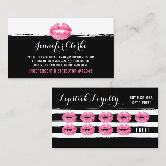 Lipstick Distributor Pink Lips Kiss Loyalty Punch (Front/Back)
