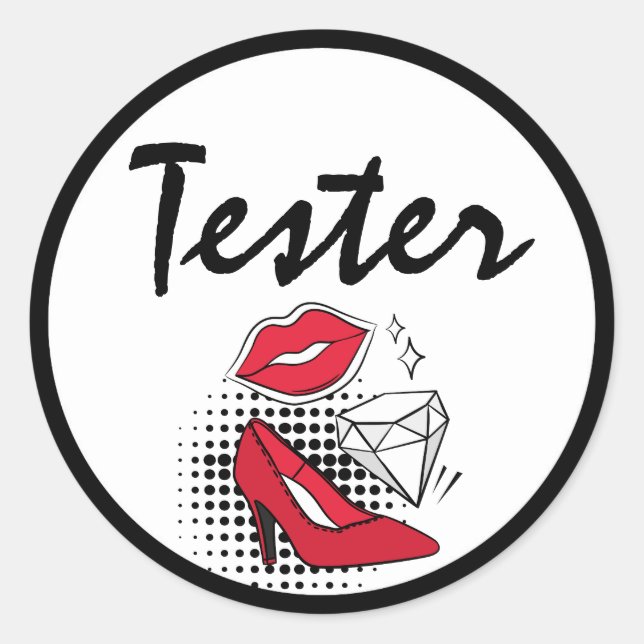 Lipstick Distributor Tester Modern Lips Kiss Label (Front)