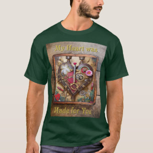 Lipstick Flowers Heart Steampunk Series T-Shirt