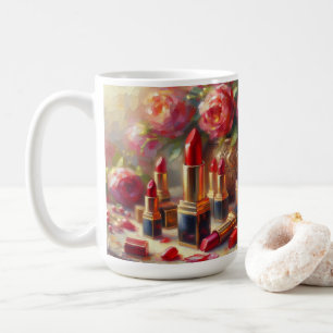 Lipstick & Flowers Impressionistic Painting Coffee Mug