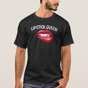 Lipstick For Women Girls Lip Biting Red Lips Make T-Shirt