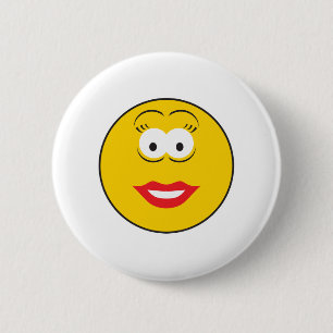 Lipstick Girl Face 6 Cm Round Badge