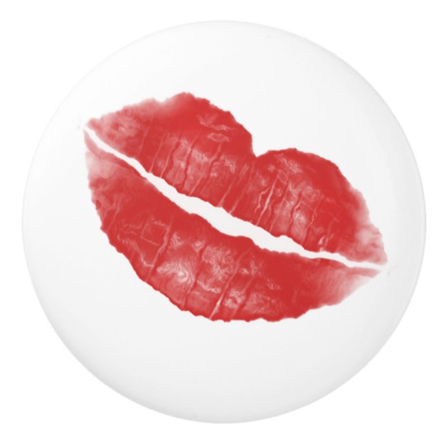 Lipstick Kiss Ceramic Knob (Front)