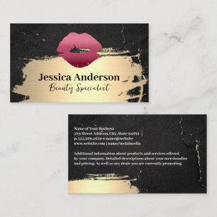 Lipstick Kiss   Gold Brushed   Beauty Business Card