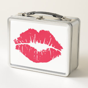 Lipstick Kiss Metal Lunch Box
