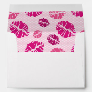 Lipstick Kiss Shape Print Pattern Envelope