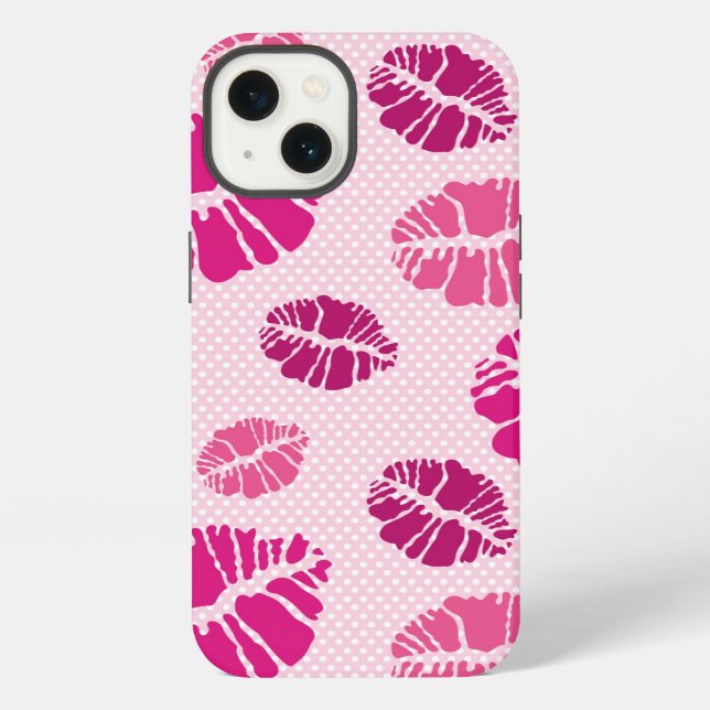 Lipstick Kiss Shape Print Pattern iPhone Case (Back)