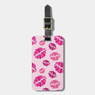 Lipstick Kiss Shape Print Pattern Luggage Tag