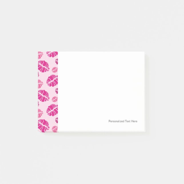 Lipstick Kiss Shape Print Pattern Post-it Notes (Front)