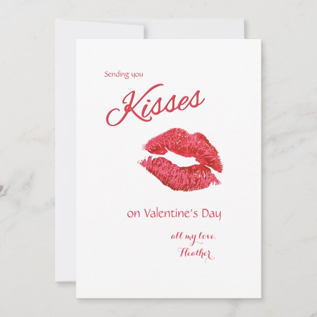 Lipstick Kiss Valentine's Day Card (Front)