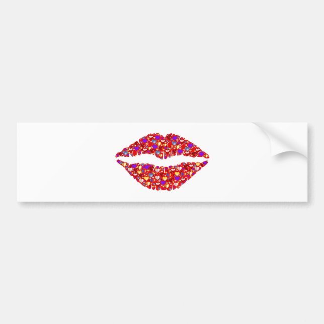 Lipstick Kisses bumper sticker ! (Front)