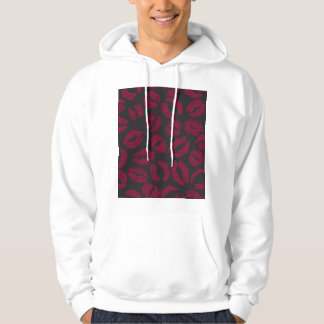 Lipstick Kisses: Dark Red Imprints Hoodie