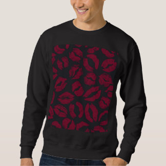 Lipstick Kisses: Dark Red Imprints Sweatshirt
