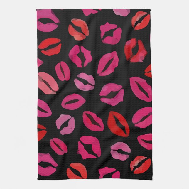 Lipstick Kisses Kitchen Towel (Vertical)