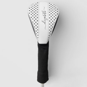 Lipstick Kisses Pattern White Black Personalised Golf Head Cover