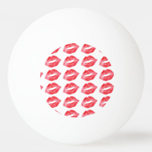 Lipstick kisses ping pong ball