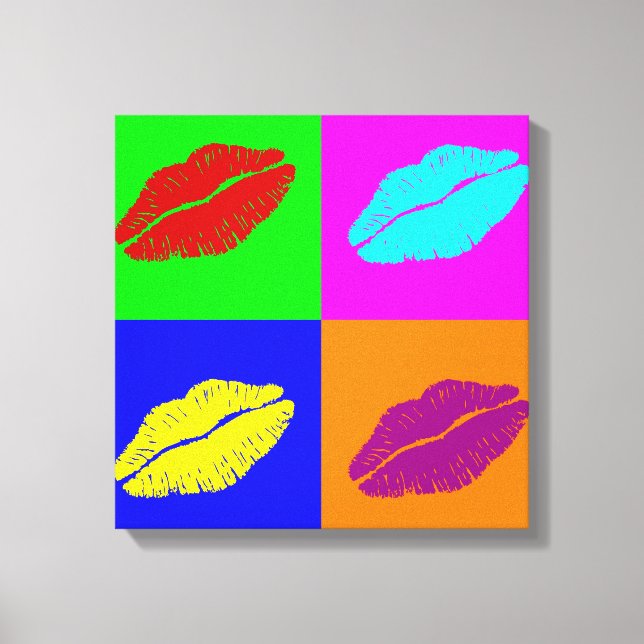 Lipstick kisses wrapped canvas (Front)