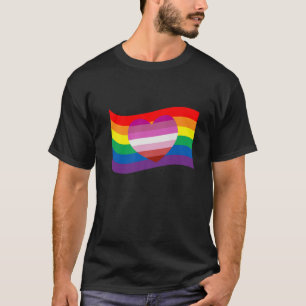 Lipstick Lesbian Heart LGBTQ Gay Rights Proud Prid T-Shirt