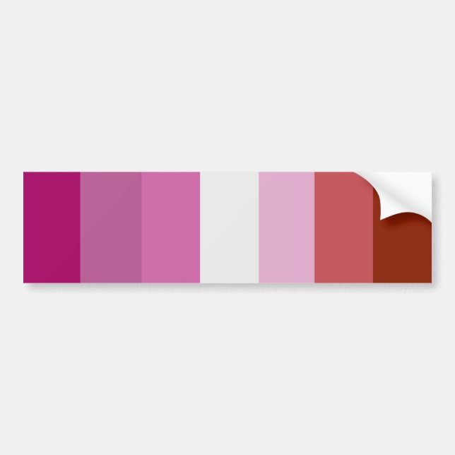 Lipstick Lesbian Pride Colours - Bumper Sticker (Front)