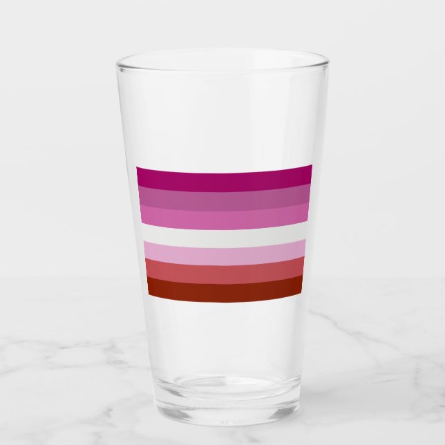Lipstick Lesbian Pride Colours - Glass (Front)
