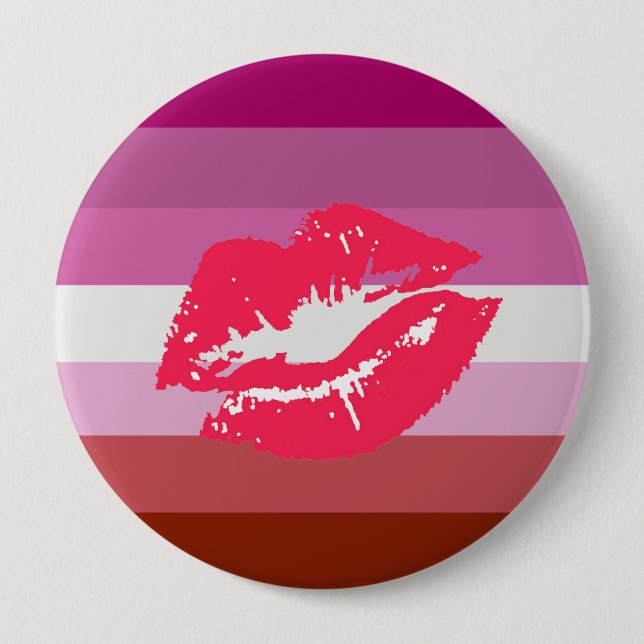 Lipstick Lesbian Pride Flag 10 Cm Round Badge (Front)