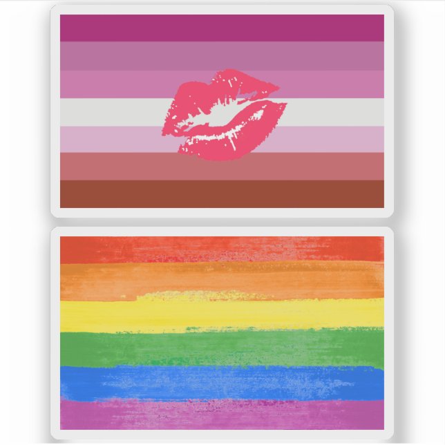 Lipstick Lesbian Pride Flag and Lips (Front)